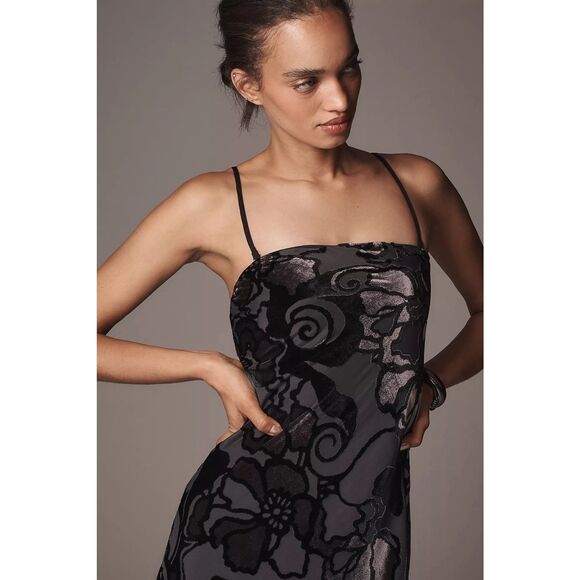 NWT Anthropologie Strapless Velvet Burnout Dress Size M - Picture 3 of 11